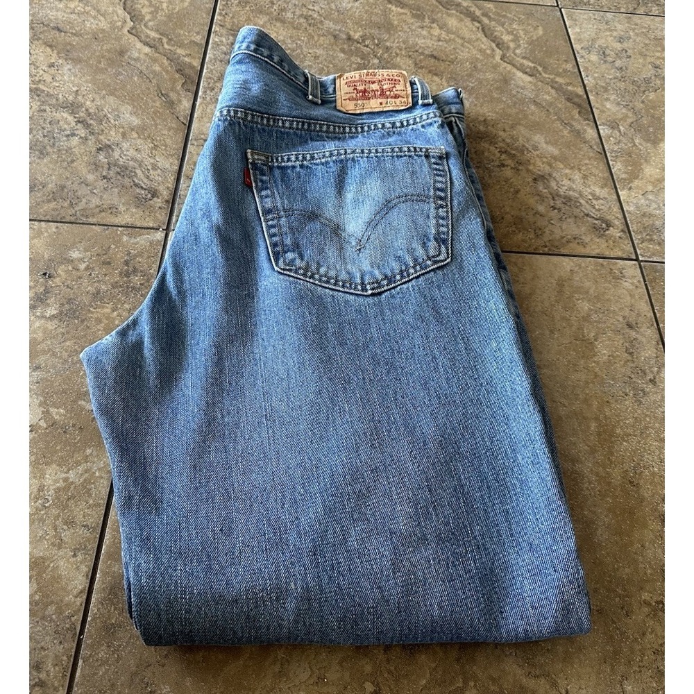 Levi's 559 Mens 40x32 Relaxed Fit Straight Leg Jeans  Blue Denim Pants